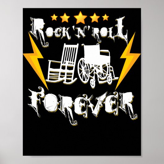 Rock en Roll Forever Funny Rocker Graphic Poster (Voorkant)