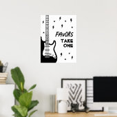 Rock en Roll Gitaar Verjaardag Favorieten Teken Poster (Thuiskantoor)