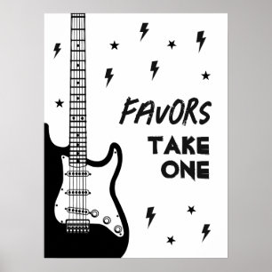 Rock en Roll Gitaar Verjaardag Favorieten Teken Poster