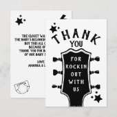 Rock en Roll Guitar Baby shower Hartelijk dank Bedankkaart (Voorkant / Achterkant)