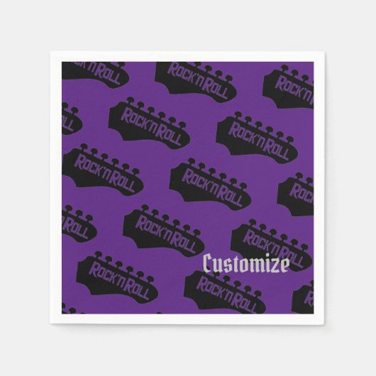 Rock en Roll Guitar Pattern Napkins Servet (Voorkant)