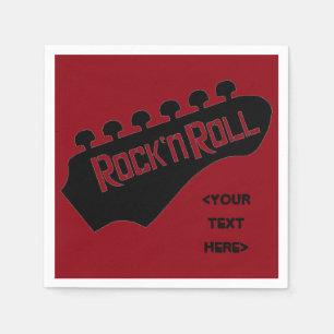 Rock en Roll Guitar Personalized Napkins Servet