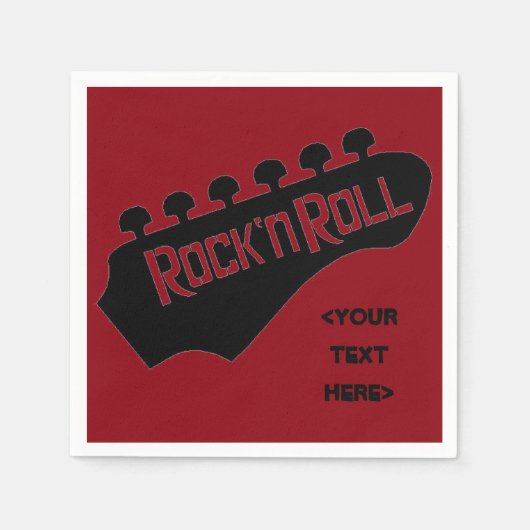 Rock en Roll Guitar Personalized Napkins Servet (Voorkant)