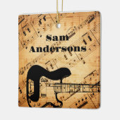 Rock- en Roll Guitar Sound Wave Keramisch Ornament (Links)