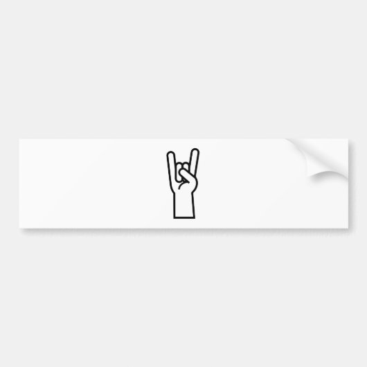 Rock en Roll Hand Bumpersticker (Voorkant)