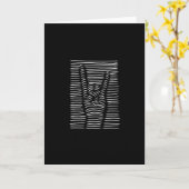 Rock en Roll Hand Kaart (Gele Bloem)