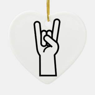 Rock en Roll Hand Keramisch Ornament