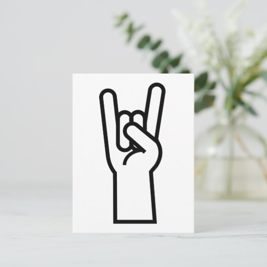 Rock- en Roll-handsymbool Briefkaart (Staand voorkant)