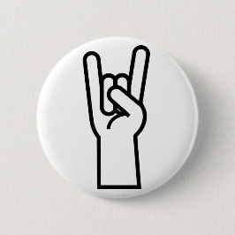Rock- en Roll-handsymbool Ronde Button 5,7 Cm