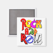 Rock en Roll Magnet (Wit) Magneet (Voorkant / Achterkant)