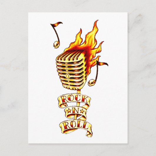 Rock- en Roll-microfoon Briefkaart (Voorkant)