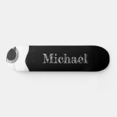 Rock- en Roll Monogram Black en White Guitar Skateboard (Horizontaal)