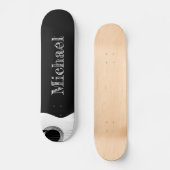 Rock- en Roll Monogram Black en White Guitar Skateboard (Voorkant)