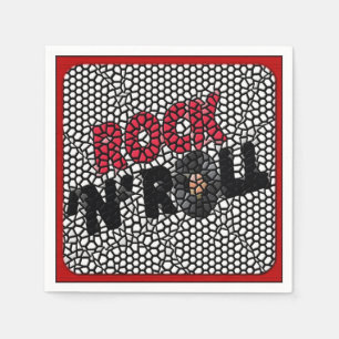 Rock en Roll Mosaic Retro Party Napkins Servet
