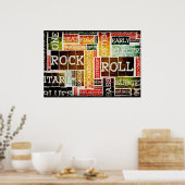 Rock- en Roll Music-Poster Kunst als achtergrond Poster (Keuken)