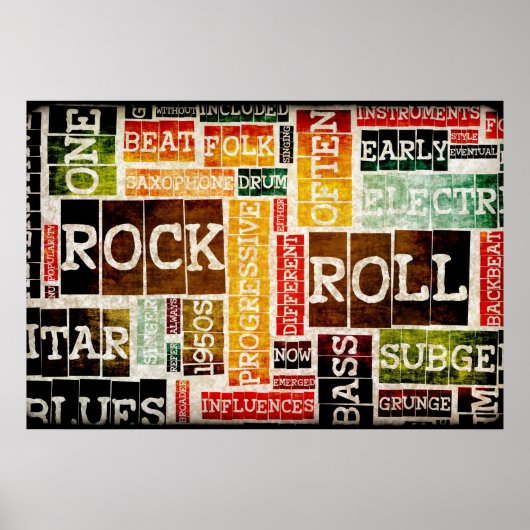 Rock- en Roll Music-Poster Kunst als achtergrond Poster (Voorkant)