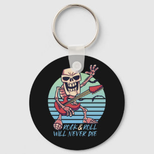 Rock en Roll Nooit Die Retro Rockstar Halloween Sleutelhanger