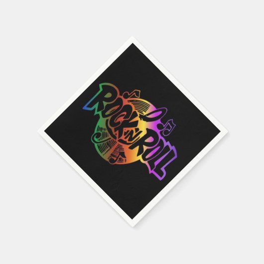 Rock- en Roll Rainbow Music Theme Napkins Servetten (Hoek)