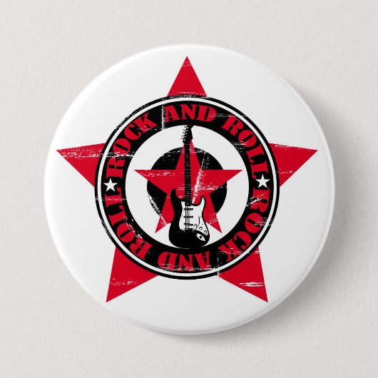 Rock en Roll Ronde Button 7,6 Cm (Voorkant)