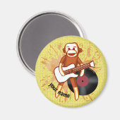 Rock en Roll Sock Monkey Magneet (Voorkant / Achterkant)
