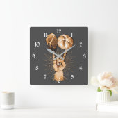 Rock- en Roll Square-wandklok Vierkante Klok (Huis)