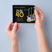 Rock en Roll Threated 40th Birthday Party Budget Flyer (Hand)