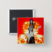 Rock en Roll Vierkante Button 5,1 Cm (Voorkant /achterkant)