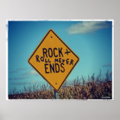 Rock Ends Road Sign Graffitti, Rock and Roll Poster (Voorkant)