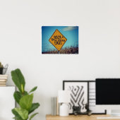 Rock Ends Road Sign Graffitti, Rock and Roll Poster (Thuiskantoor)