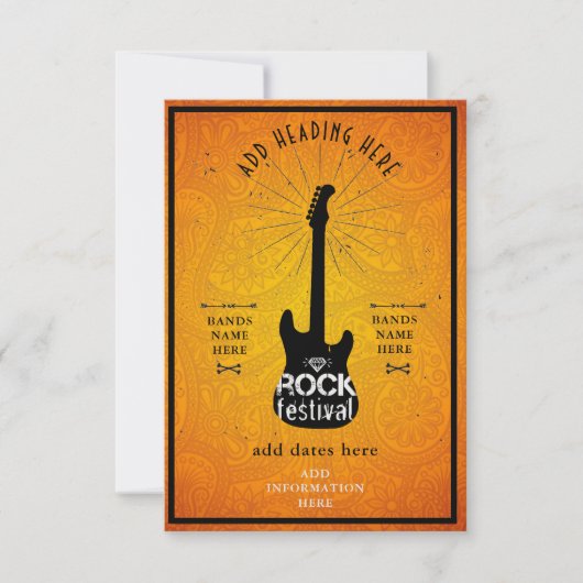 Rock Festival Invitation Carte Flat (Devant)