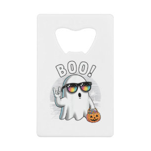 Rock Ghost Retro Halloween Pumpkin Funny Boo Kredietkaart Flessenopener