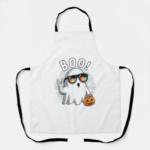 Rock Ghost Retro Halloween Pumpkin Funny Boo Schort