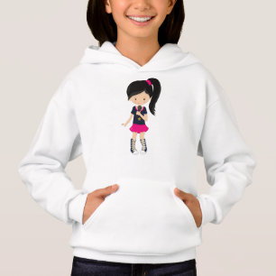 Rock Girl, Black Hair, Microphone, Band Singer