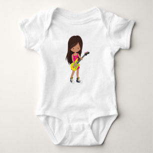 Rock Girl, Latina Girl, Guitar Player, Band, Music Romper