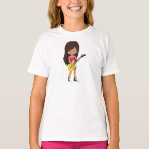 Rock Girl, Latina Girl, Guitar Player, Band, Music T-shirt