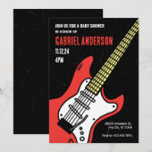 Rock gitaar BABY SHOWER Kaart (Voorkant / Achterkant)