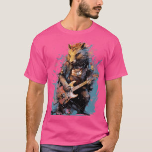 Rock Gitaar Capybara Gitarist T-shirt