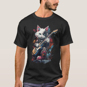 Rock Gitaar Maneki Neko Kat Gitarist 1 T-shirt