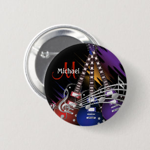 Rock Gitaar Muziek Knop Ronde Button 5,7 Cm