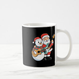 Rock gitaar Snowman en Santa Claus spelen gitaar Koffiemok