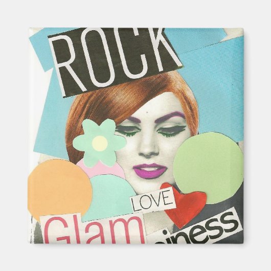 Rock Glam Love & Happiness Magnet Magneet (Voorkant)