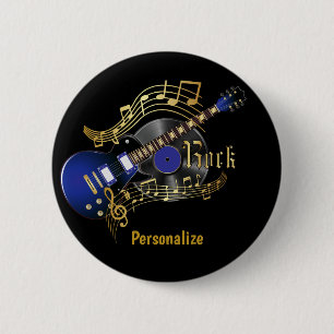 Rock Guitar - Blue Ronde Button 5,7 Cm