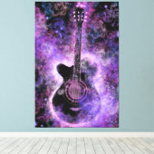 Rock Guitar Canvas print Paarse wandkunst (Insitu (Houten vloer))