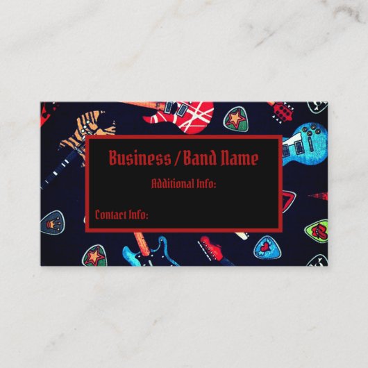 Rock Guitar Musician Visitekaartje (Voorkant)