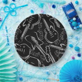 Rock guitar papieren bordje (Feest)