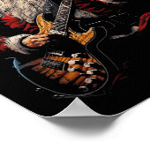 Rock Guitar Santa Claus Playing Guitar - Funny Chr Poster (Hoek)