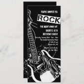 Rock Guitare Black Invitation (Devant / Derrière)