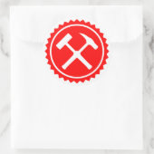 Rock Hammer Badge (rood) Ronde Sticker (Tas)