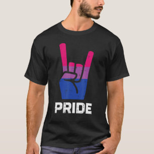 Rock Hand Sign Bisexual Bi Pride Flag Lgbtq Punk T-shirt