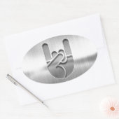 Rock Hand Steel Ovale Sticker (Envelop)